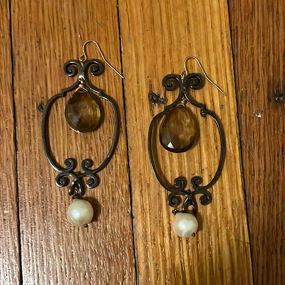 Alexis Bittar Pearl & Gemstone Dangle Earrings